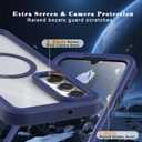 for Samsung Galaxy A16 5G Case, [Transparent & Holster Series] Belt Clip Full Body Shockproof Protective Cell Phone Cover with 2 Pack Tempered Glass Screen Protector (Blue/Clear)