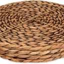 CENBOSS Woven Placemats (13.5" Set of 4, Brown Wash) Round Placemat, Wicker Place mats, Rattan Place mat, Plate Chargers