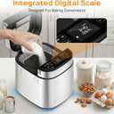 2.5LB Bread Maker with Built-in Electronic Scale, 25-in-1 Bread Machine, Beginner-Friendly with Adjustable Baking & Fermentation, Non-Stick Easy-Clean Pan, Quiet, 15H Delay, Recipes, White