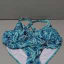 Aqua Eve Women Plus Size One Piece Swimsuits V Neck Tummy Control Bathing Suits Retro Ruched Swimwear (16 Plus, Blue Paisley)