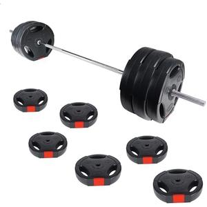 Signature Fitness Vinyl Standard 1-Inch Plate Weight Plate for Strength Training and Weightlifting 15 LBS 2 Pack