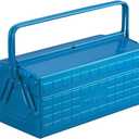 TRUSCO ST-3500-B 2-Tier Tool Box, 13.8 x 6.3 x 10.2 inches (350 x 160 x 260 mm), Blue