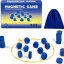 Magnet Game with String, Magnetic Chess Game with Stones, Family Games for Kids and Adults,Kids Board Games for Party & Travel & Camping,Puzzle Strategy Games, 2 Player Games(20PC Stones)