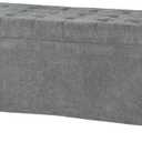 Steel Frame Storage Ottoman Bench with Legs Chenille UASND621G, 15.7"D x 43.5"W x 15.7"H