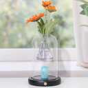 Small urns for Human Ashes,with Wooden Base Light and Glass Flower vase, Mini Cremation Urn,Best Memorial Gifts for Loss of Loved One,Miniature Ashes Holder Tiny Sharing Urn
