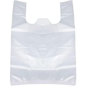 Plastic T-Shirt Bags with Handles,18.5 Inch x 11.8 Inch, 150 Pcs Clear Grocery Bags, Reusable Supermarket Shopping Bags