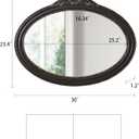 Rustic Oval Mirrors for Bathroom 30 X 24 Inch, Black