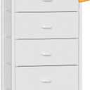 Furnulem White Tall Dresser for Bedroom,Vertical Storage Tower Unit and End Table with 6 Fabric Drawers, Nightstand Furniture with Drawer Organizer in Living Room,Closet,Entryway,Hallyway