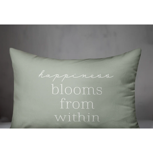 Happiness From Sage Indoor/ Outdoor Pillow,14"H x 20"W, Rectangle 