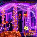 Extra Long 132FT Halloween Mini Lights, 400 LED Black Wire Fairy Starry String Lights Plug in, Timer & Memory & 8 Modes, for Indoor Outdoor Xmas Tree Wedding Party Decoration,Purple
