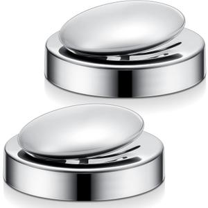 2 Pcs Stainless Steel Soap, Metal Soap Stainless Hand Odor Eliminator Remover with Base Tray Odor Remover Bar for Fish Onion Garlic Other Strong Scents from Hands, Suitable for Kitchen