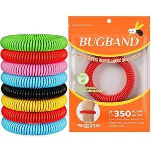 BUGBAND 8  Pack Mosquito Bracelets, Mosquito Bracelets Outdoor for Adults and Kids, Individually Wrapped DEET-Free Waterproof Bands