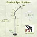 Floor Grow Lights for Indoor Plants, 10in Head Full Spectrum LED Plant Light with Stand, 10 Dimmable Levels & 3 Lighting Modes, Auto On Off Timer 3/9/12H, 36.6-66.6" Adjustable Height, Black