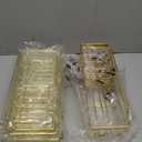 10 Pack Shower Caddy Organizer Rack Shelf for Inside Shower, Self Adhesive Wall Storage Basket Rustproof Stainless Steel Shampoo Holder Bathroom Accessory Decor Set, Gold