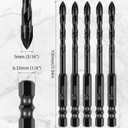 20Pcs Concrete Drill Bit Set 5mm Alloy Masonry Drill Bit Set Stable Carbide Tipped Tile Drill Bit Cross Head 1/4 Hex Shank Drilling Hole Bit for Concrete Cement Brick Wood (2 Set,3/16'' 5mm,20pcs)