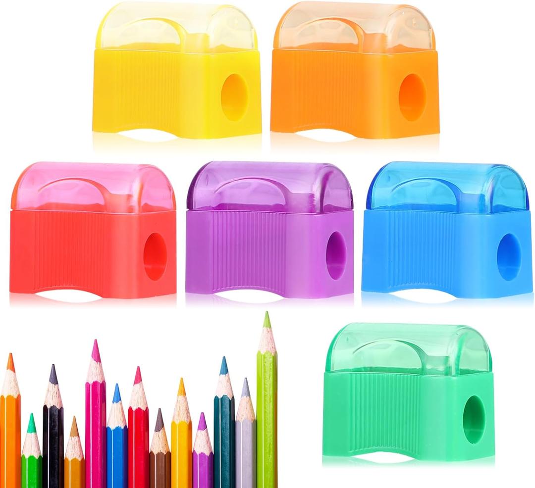 Adorox 144 Pack Assorted Colors  Plastic Handheld Pencil Sharpener for Classroom, School, Office, Kids Party Favors & Art Supplies
