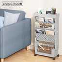 5-Tier Mobile Bookshelf, Rolling Bookcase Book Storage Rack, Movable File Folder Organizer Cart with Wheels for Home Study Office Living Room Classroom, Gray (Grey)