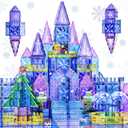 SKTMYY Magnetic Tiles for Kids,114pcs 3D Diamond Princess Ice Castle, Magnetic Tiles Age 3-5 4-8,STEM Educational Toys for Girls Kids Birthday Gift