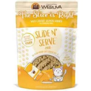 Weruva Wet Cat Food, The Slice is Right with Wild Caught Salmon Pate, 2.8oz Slide N Serve Pouch, Pack of 12