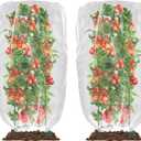 2 Packs Insect Bird Netting Cover - 76ft Blueberry Bushes Tomatoes Net with Drawstring, Fine Mesh Barrier for Protecting Fruit Tree Plants from Squirrel Deer Bug Pest Mosquito Cicada