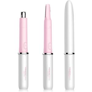 TOUCHBeauty Hair Trimmer for Face Eyebrow Nose Ear Body Hair Trimming, All in ONE Hair Remover for Women & Men Dual Blades Shaver Battery Powered TB-1458 (Pink)