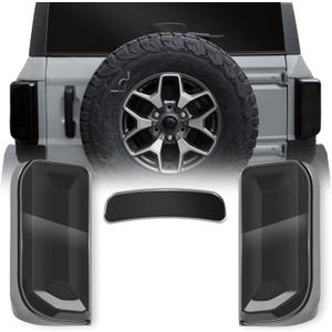Tail Light Covers & 3rd Brake Light Cover for Bronco 2021+ Badlands/Outer Banks/Wildtrak/Heritage Limited/Everglades 2/4 Doors(Only LED Light), Not for Base/Big Bend/Black Diamond/Raptor