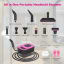 Portable Steam Cleaner for Cleaning with 16pcs Accessories, 6-Level Adjustable, 15s Heat-Up, Handheld Steam Cleaner for Home, Tile, Grease, Dirt, Car Detailing, Lightweight Design for Women& Girls