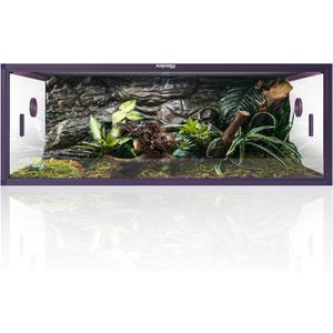 Phailozoo Stackable Reptile Enclosure, 85 Gallon Reptile Tank for Bearded Dragon, Snake, Ball Python, Colorful Aluminum Frame & Front Opening Tempered Glass Door with Handles for Easy Maintenance