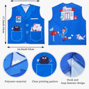 Kids Mailman Costume Mail Carrier Hat Mr. Postman Canvas Bag Vest Envelopes For Halloween Career Day Postal Costume