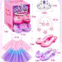 Princess Dress Up Shoes Set, Girls Dress Up Toys, Jewelry Boutique Necklace Earrings Crown, Princess Dresses Role Pretend Play Gifts Princess Toys for Girls Aged 3 4 5 6 Years Old