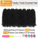 Aksice Pre-looped Yanky Twist Crochet Hair 10 Inch 8 Packs Bohemian Passion Twist Spring Mini Twist Crochet Hair for Black Women Boho Crochet Braids Synthetic (1B#)