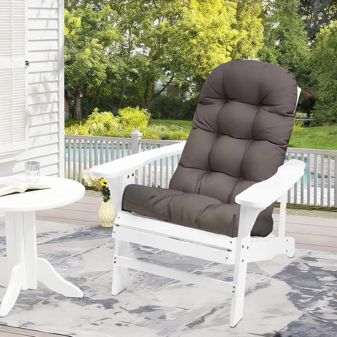 Outdoor Adirondack Chair Cushion Waterproof with Elastic Band Non Slip Patio Chair Cushions for Outdoor Furniture Thicken Rocking Chair Seat Pad Dark Grey 43"*20"*3.9"