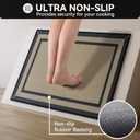 Kitchen Mat Non Slip, Washable Kitchen Rugs, Absorbent Kitchen Mats for Floor, Rubber Backing Soft Standing Floor Mat Runner Rugs,Front of Sink, Easy to Clean and Maintain, Linear Brown 17"x59"