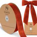 Burnt Orange Velvet Ribbon 1.5'' 25 Yards for Christmas Tree, Gift Wrapping, Flower Bouquet, Wreath Decorations, Bow Making (1.5 x 900 in)