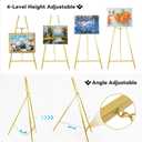Gold Easel Stand for Sign, Adjustable Metal Display Easel 4-Tier Height Large Artist Display Easels for Painting Wedding, Baby Shower, Birthday Party and Commercial Display