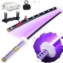 RENGENG Light Up Sword, 40 Inches Rechargeable Pre-Assembled Plastic Replica Anime Sword with Belt & Stand & Spinner