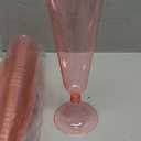 Jodsen 20 Pcs Clear Champagne Flutes 5 OZ Plastic Glitter Champagne Flutes Reusable Stemmed Party Wine Cups Crystal Wine Cocktail Cups for Garden Wedding Birthday Anniversary Party (Pink A)