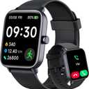 Smart Watch for Men Android & iPhone, Alexa Built-in, 1.8" Touch Screen Fitness Tracker, IP68 Waterproof Heart Rate/Sleep/SpO2 Monitor, Watches with Answer/Make Calls, Pedometer, 100+ Sport Modes (Matte Black)