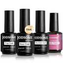 JODSONE 4 Bottles of 15ML Nail Primer Base Coat Top Coat and Builder Gel Which Helps Better Fit the Gel Polish (15ML-PBT-BG)