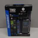 Motorola Solutions, Portable FRS, T802, Talkabout, TwoWay Radios Waterproof IP54 Walkie Talkie Emergency Preparedness, Rechargable, 22 Channel, 35 Mile, Black W/Blue, 2 Pack