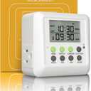 NOVKIT 3-in-1 Dual Outlet Timer Plug with Interval Cycle for Indoor, 7 Day 24 Hour Programmable Digital Repeat Timer Switch(15A, 1875W)