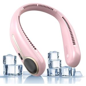 Portable Neck Fan,Hands Free Personal Wearable Bladeless Fan,6000mAh USB Rechargeable,360 Cooling,LED Display,4-Speeds,Birthday Gifts for Men Women Dad Mom,Valentines Day Gifts for Her Him (Pink)