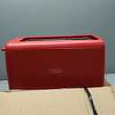 BELLA 4 Slice Toaster, Long Slot & Removable Crumb Tray, 7 Shading Options with Auto Shut Off, Cancel & Reheat Button, Toast Bread & Bagel, Red