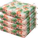 HARBOREST Outdoor Chair Cushions Set of 4, Water Resistant Patio Chair Cushions with Ties, Square Corner Outdoor Seat Cushions for Patio Furniture, 18.5"x16"x3", Flamingo (18.5"x16"x3" (4 Pack))