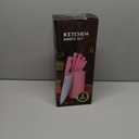 Knife Set, 6-Piece Kitchen Knife Set, German High Carbon Stainless Steel, Durable & Easy Clean Knife Block, Peach Pink