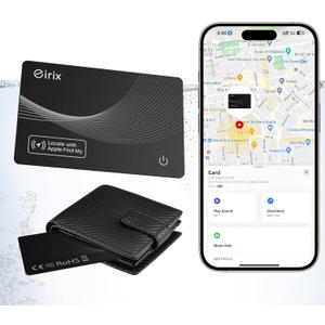 Wallet Tracker Card,Thin Finder, Item Finder Works with Apple Find My (iOS Only), IP68 Waterproof Item Locator for Luggage Tags, Passports, Bags (1 Black)