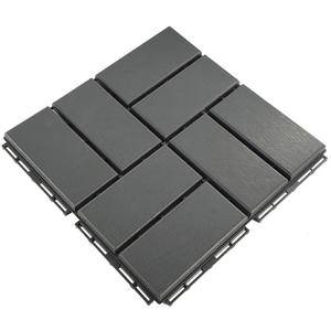 Waterproof Plastic Interlocking Deck Tiles, 9-Pack, 12"x12" | All-Weather Outdoor Flooring for Porch, Poolside, Balcony, Backyard (12''*12'', B-Darkgrey, 9)