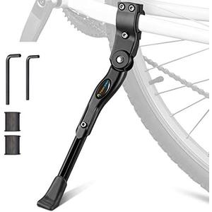 TOPCABIN Bike Kickstand Adjustable Aluminium Alloy Bicycle Kickstand Bike Side Kickstand Fit for 22" 24" 26" 28" Mountain Bike Road Bike/BMX/MTB (Black for 22-24-26-27-28 inch bike)