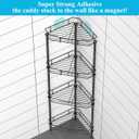 HuggieGems 4 Tier Floor Standing Corner Shower Caddy Organizer Shelf with Hooks, Bathroom Shelves Stand Rack, Black (Brown)