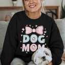ALLTB Dog Mom Sweatshirt Women Dog Mama Graphic Shirt Cute Paw Shirts Puppy Lover Pullover Casual Long Sleeve Tee Tops (L)